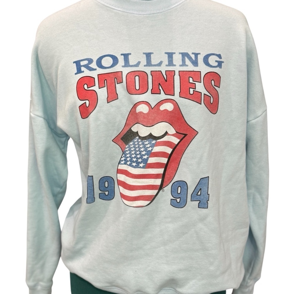 Abercrombie Kids Rolling Stones Graphic Crewneck Light Blue Size 15/16 Women’s M